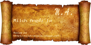 Milch Angéla névjegykártya